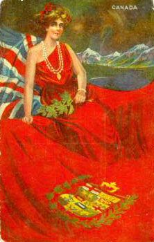 Miss Dominion of Canada on 1910 postcard