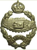 Royal Tank Corps cap badge from 1924, became the Royal Tank Regiment badge.