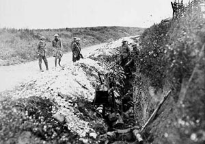 Newfoundland soldiers in St. John's Road  trench, July 1st 1916, before the attack.