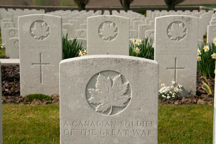 Passchendaele Cemetery, near Ypres, Belgium.