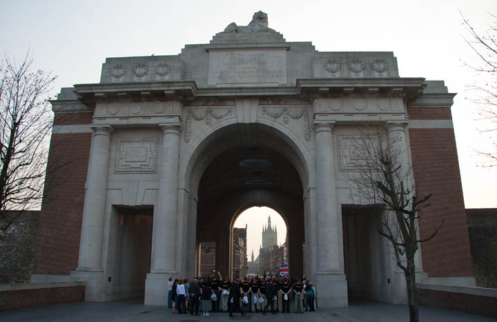 The Menin Gate in Ypres, Belgium, commemorates Remembrance every day of the year with a vigil held at 8pm nightly.