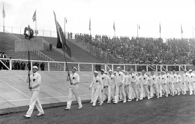 Team Canada at Opening Ceremonies London 1908.