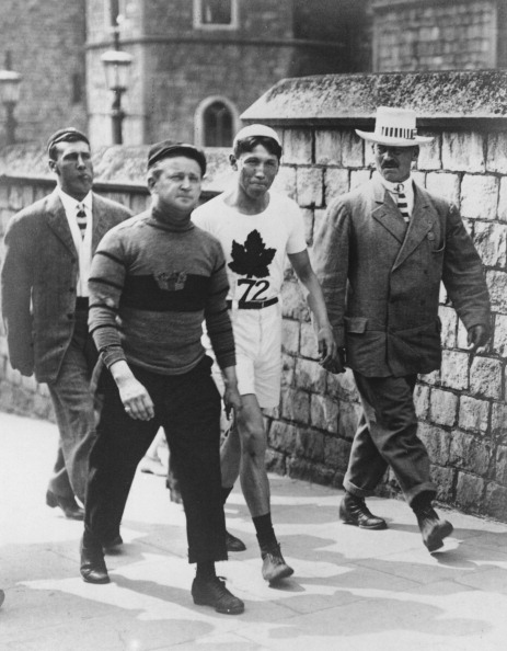 Canadian Onondaga native marathoner Tom Longboat, probably just before the start of the London 1908 Marathon on 24th July 1908.