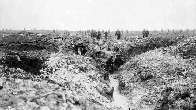 Canadians search German trenches at Vimy Ridge